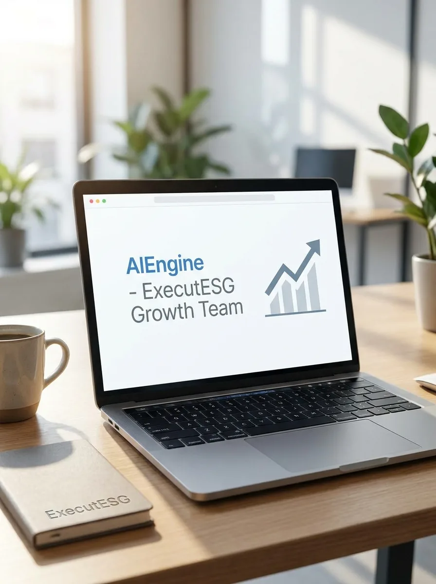 برنامه رشد درون‌تیمی ExecutESG و AIEngine روی لپ‌تاپ کاری